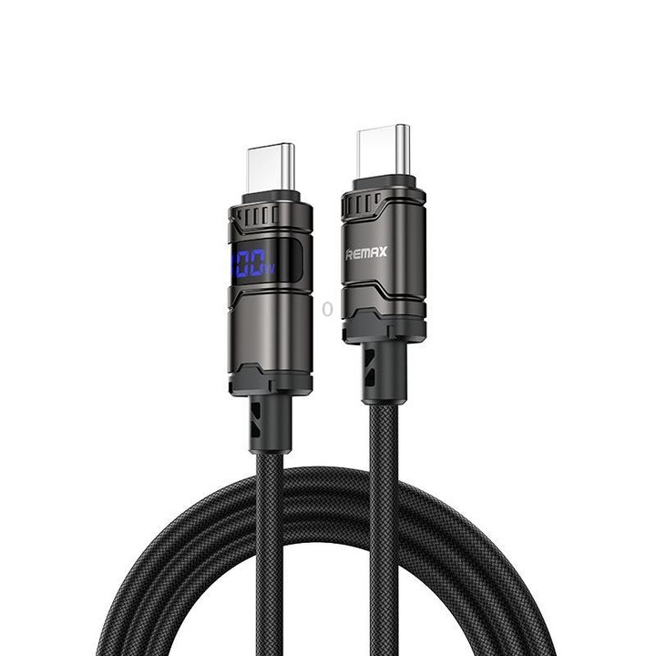 REMAX C01-CC 100W Type-C to Type-C Nylon Braided Data Cable, Length: 1.2m(Black)