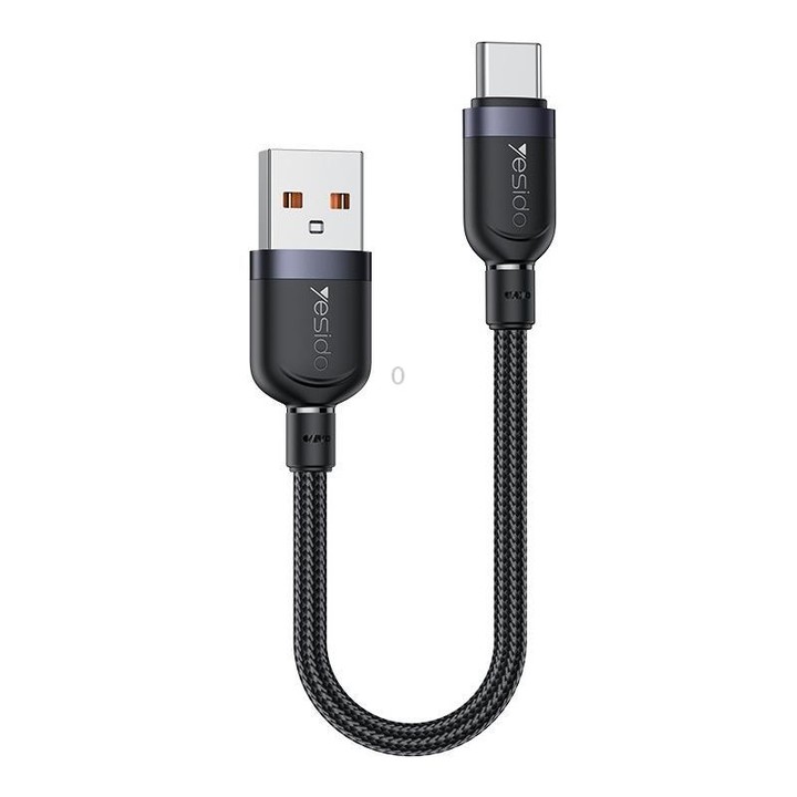 Yesido 3A USB to Type-C Fast Charging Cable, Length:0.3m(Black)