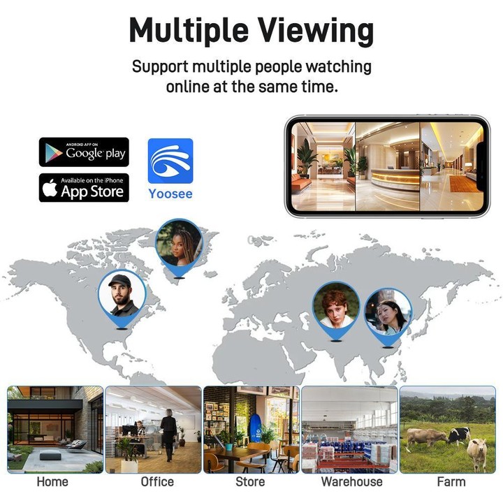 2MP HD 360 Degree Panorama 3 Lens IP66 Waterproof Wireless WiFi Camera, Memory:30 Days Memory Card(US Plug)