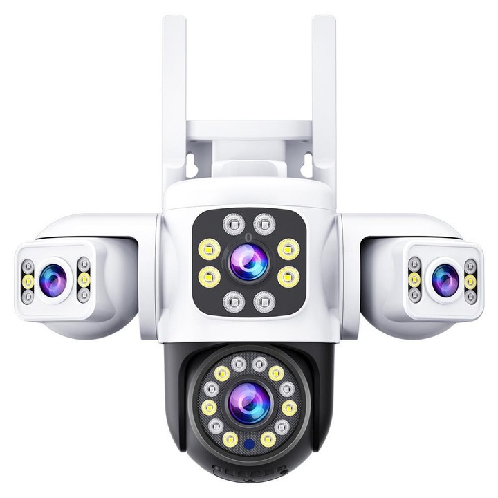 2MP HD 360 Degree Panorama 3 Lens IP66 Waterproof Wireless WiFi Camera, Memory:30 Days Memory Card(US Plug)