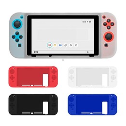 For Nintendo Switch Game Console Solid Color Silicone Full Protective Case(Red)