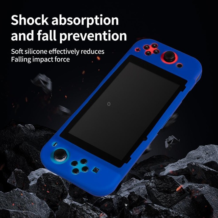 For Nintendo Switch Game Console Solid Color Silicone Full Protective Case(Red)
