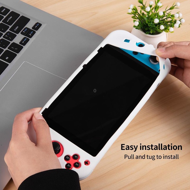 For Nintendo Switch Game Console Solid Color Silicone Full Protective Case(Red)