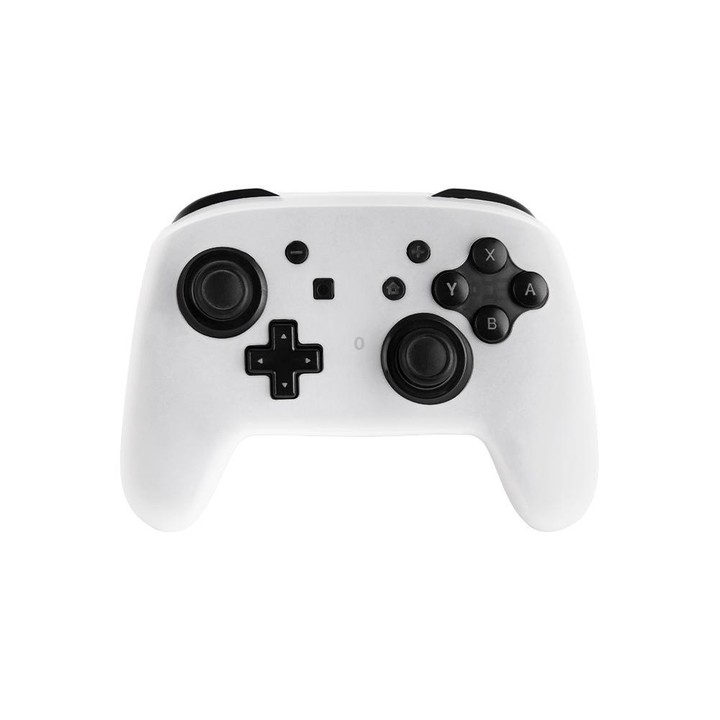 For Nintendo Switch Pro Game Handle Solid Color Silicone Protective Cover(White)
