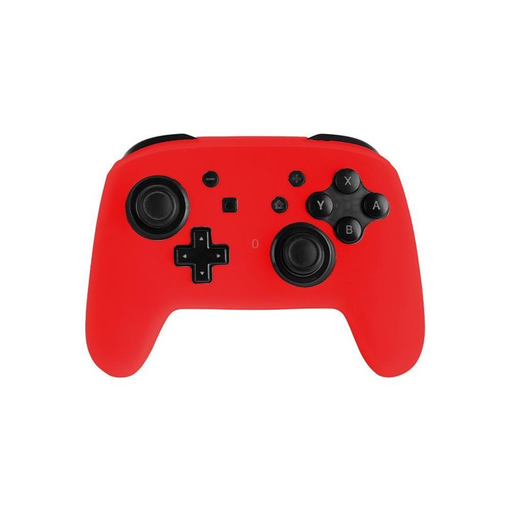 For Nintendo Switch Pro Game Handle Solid Color Silicone Protective Cover(Red)