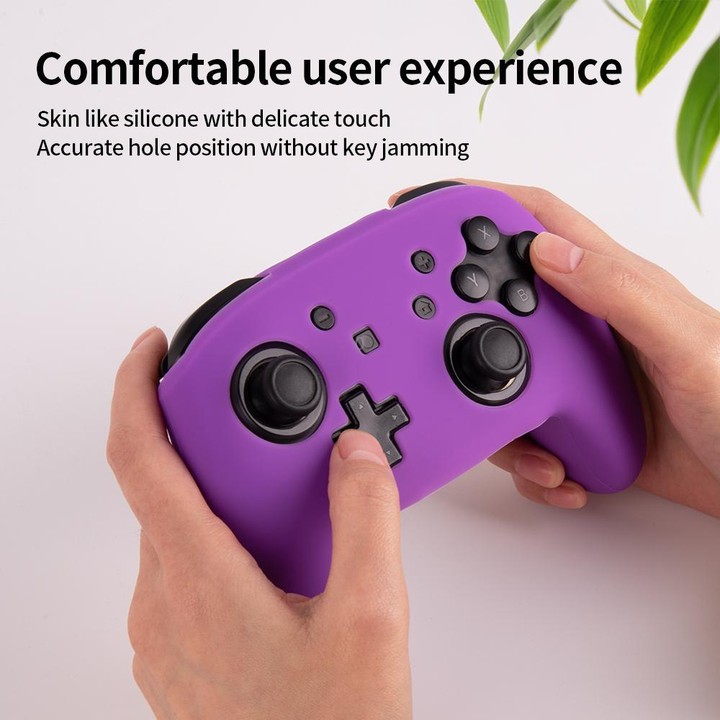 For Nintendo Switch Pro Game Handle Solid Color Silicone Protective Cover(Blue)