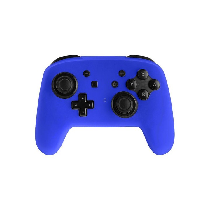 For Nintendo Switch Pro Game Handle Solid Color Silicone Protective Cover(Blue)