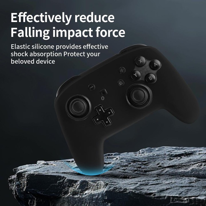 For Nintendo Switch Pro Game Handle Solid Color Silicone Protective Cover(Transparent)