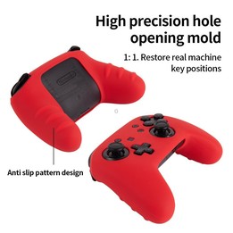 For Nintendo Switch Pro Game Handle Solid Color Silicone Protective Cover(Transparent)
