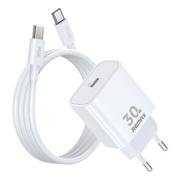 REMAX RP-U71 30W Type-C All-compatible GaN Charger with Data Cable, Plug:EU Plug(White)