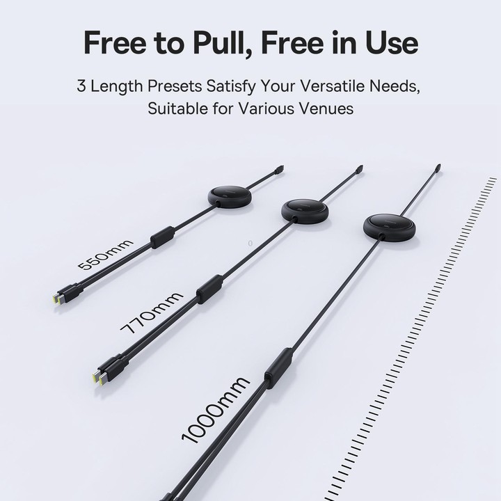 Baseus 2 in 1 Type-C 100W Retractable Charging Cable, Length: 1m(Black)