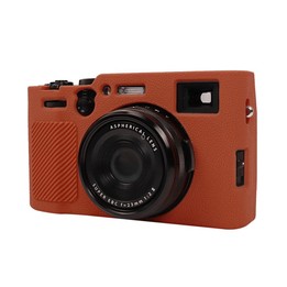 For FUJIFILM X100VI Litchi Texture Soft Silicone Protective Case(Brown)