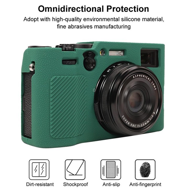 For FUJIFILM X100VI Litchi Texture Soft Silicone Protective Case(Green)
