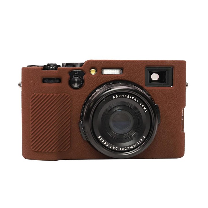 For FUJIFILM X100VI Litchi Texture Soft Silicone Protective Case(Coffee)