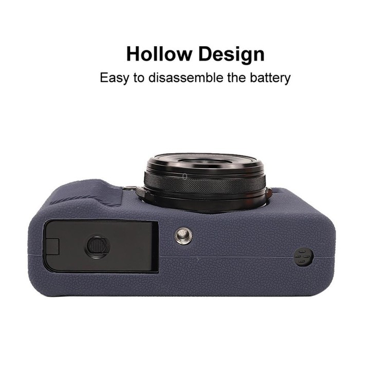 For FUJIFILM X100VI Litchi Texture Soft Silicone Protective Case(Dark Blue)
