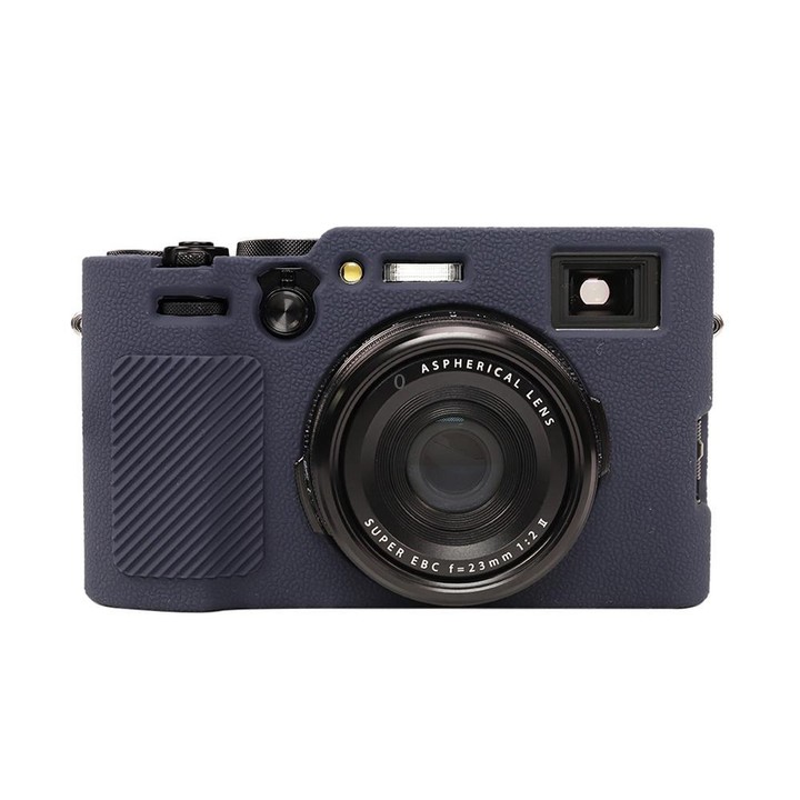 For FUJIFILM X100VI Litchi Texture Soft Silicone Protective Case(Dark Blue)