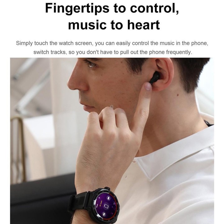 D11 1.46 inch 2 in 1 Bluetooth Earphone Smart Watch, Support Bluetooth Call / NFC / Heart Rate(Black)