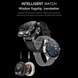 D9 1.46 inch 2 in 1 Bluetooth Earphone Smart Watch, Support Bluetooth Call / NFC / Heart Rate(Black)