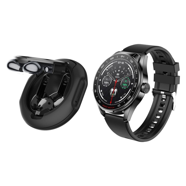 D9 1.46 inch 2 in 1 Bluetooth Earphone Smart Watch, Support Bluetooth Call / NFC / Heart Rate(Black)