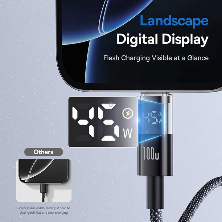 Baseus Display 100W Type-C to Type-C Fast Charging Cable, Length:1m(Black)