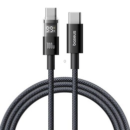 Baseus Display 100W Type-C to Type-C Fast Charging Cable, Length:1m(Black)