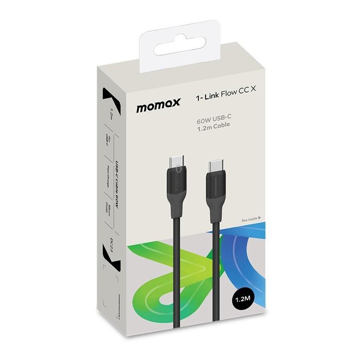 MOMAX DC23 1-Link Flow CC X 60W USB-C / Type-C to USB-C / Type-C Fast Charging Cable, Length:1.2m(Pink)