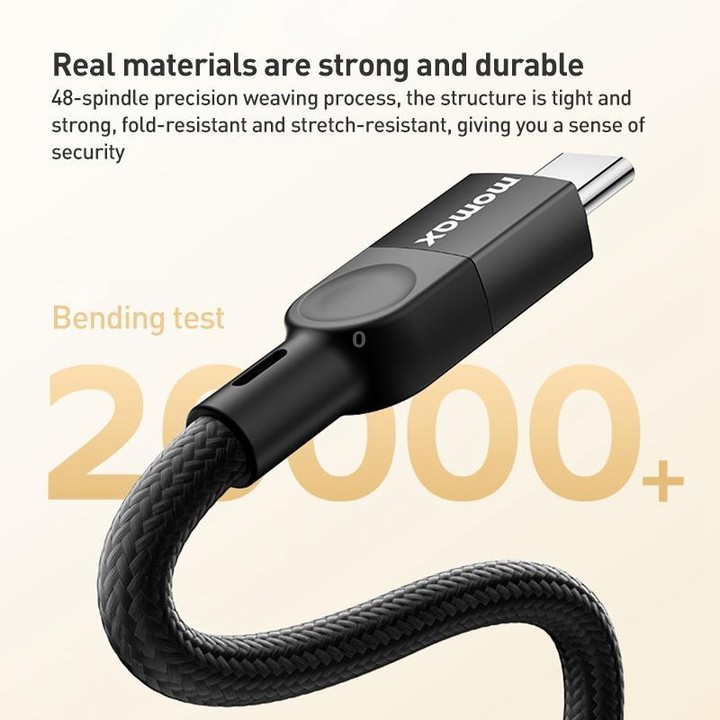 MOMAX DC35 100W USB-C / Type-C to USB-C / Type-C Magnetic Braided Data Cable, Length:1m(Titanium Gold)