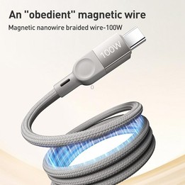 MOMAX DC35 100W USB-C / Type-C to USB-C / Type-C Magnetic Braided Data Cable, Length:1m(Titanium Gold)