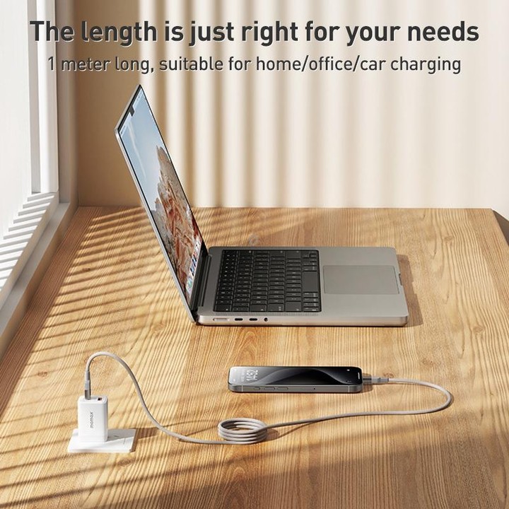 MOMAX DC35 100W USB-C / Type-C to USB-C / Type-C Magnetic Braided Data Cable, Length:1m(Titanium Gold)