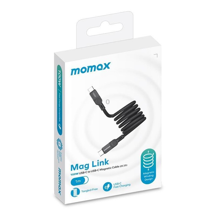 MOMAX DC35 100W USB-C / Type-C to USB-C / Type-C Magnetic Braided Data Cable, Length:1m(Titanium Gold)