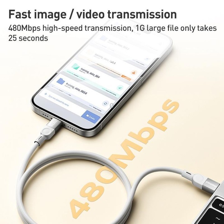 MOMAX DC35 100W USB-C / Type-C to USB-C / Type-C Magnetic Braided Data Cable, Length:1m(Titanium Gold)