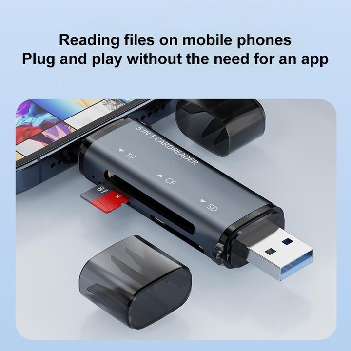 ADS-318 Type-C 5 in 1 Multi-Function Card Reader(Grey)