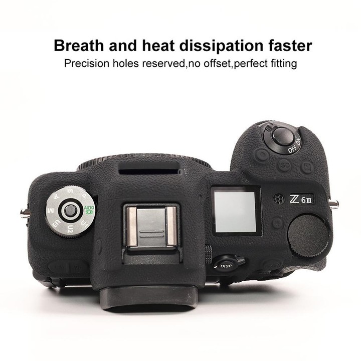 For Nikon Z6III Litchi Texture Soft Silicone Protective Case(Black)