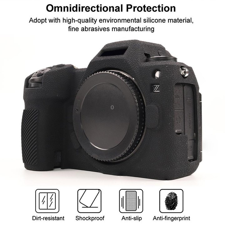 For Nikon Z6III Litchi Texture Soft Silicone Protective Case(Black)