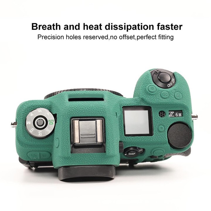 For Nikon Z6III Litchi Texture Soft Silicone Protective Case(Green)