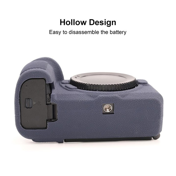 For Nikon Z6III Litchi Texture Soft Silicone Protective Case(Dark Blue)