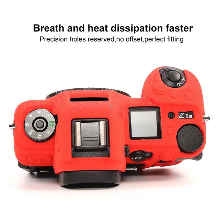 For Nikon Z6III Litchi Texture Soft Silicone Protective Case(Red)