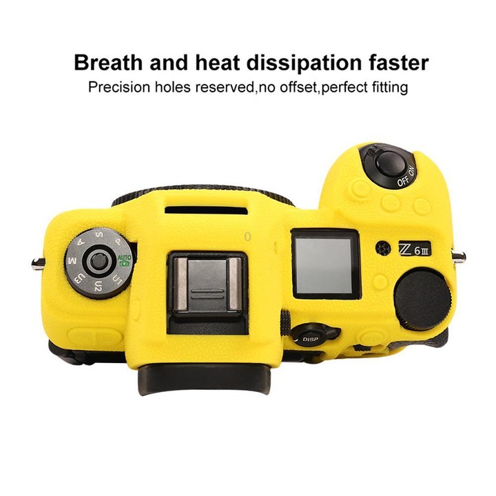 For Nikon Z6III Litchi Texture Soft Silicone Protective Case(Yellow)