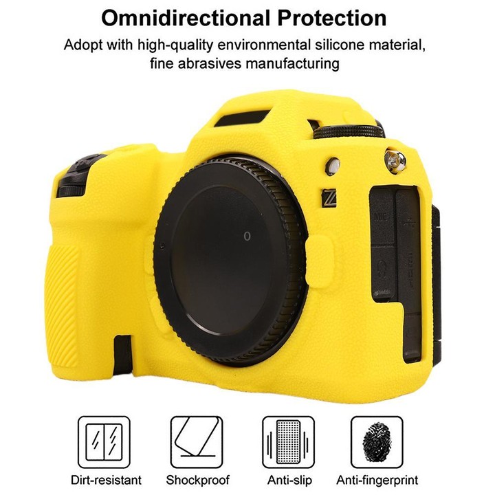 For Nikon Z6III Litchi Texture Soft Silicone Protective Case(Yellow)