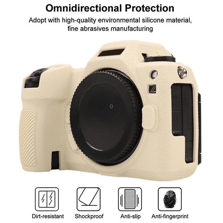 For Nikon Z6III Litchi Texture Soft Silicone Protective Case(White)