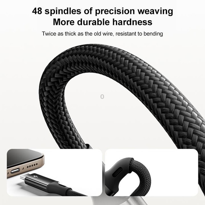 MOMAX DC85D Mag.Link 100W Type-C to Type-C 2 in 1 Magnetic Braided Data Cable, Length:1.5m(Black)