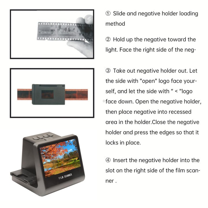 Tonivent TON170 14 Mega Pixels 5 inch HD Screen Film Scanner, Plug:EU Plug(Black)