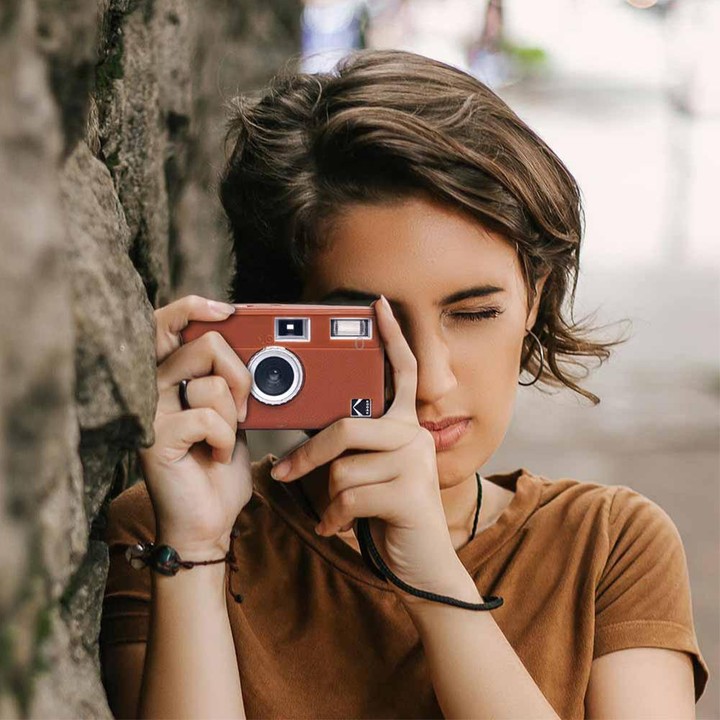 For Kodak EKTAR H35 Litchi Texture Soft Silicone Protective Case(Pink)