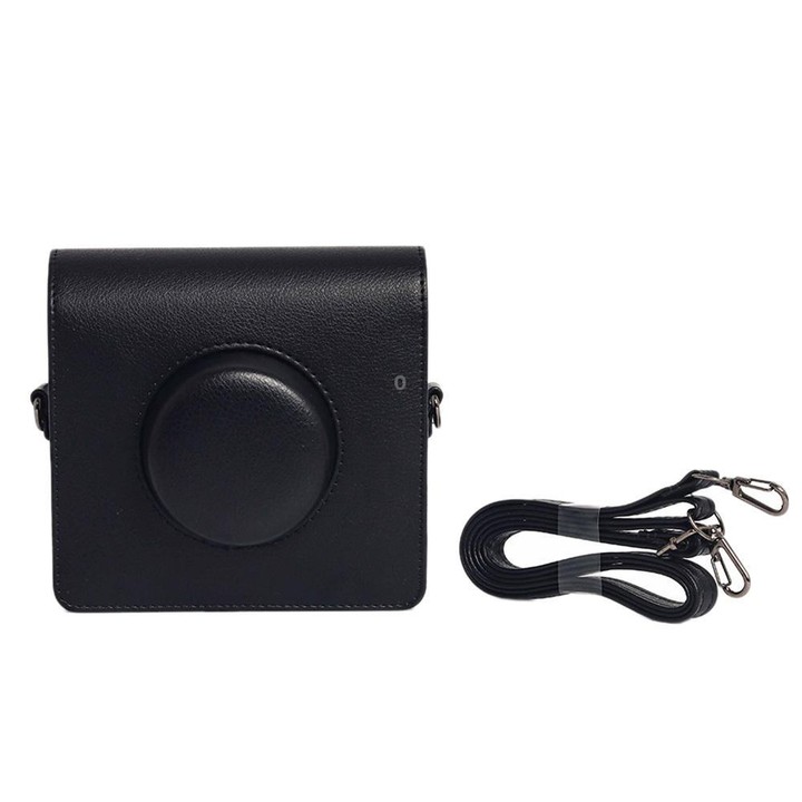 For FUJIFILM instax WIDE Evo Full Body Leather Camera Case Bag with Strap(Black)
