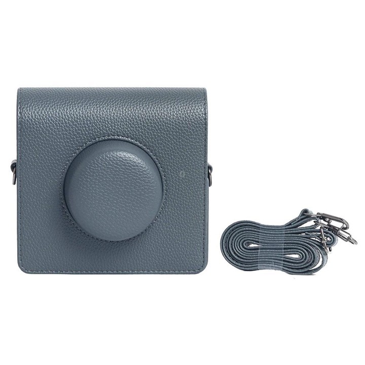 For FUJIFILM instax WIDE Evo Full Body Leather Camera Case Bag with Strap(Grey)
