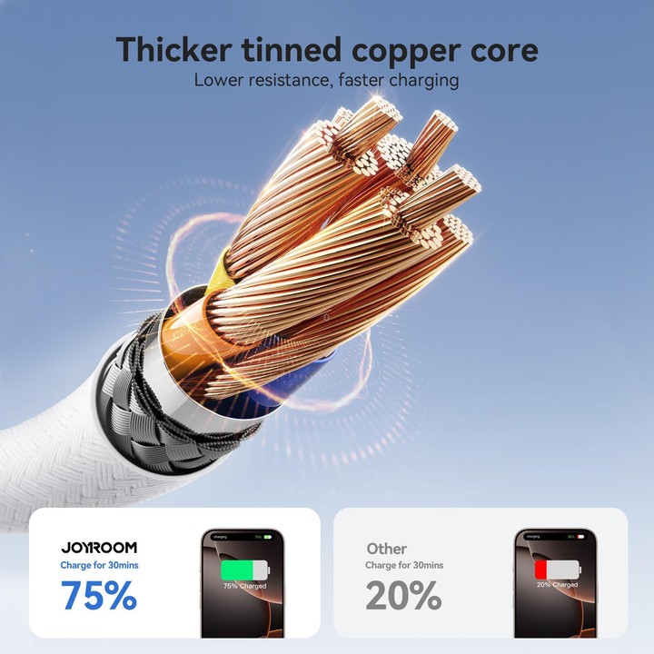 JOYROOM S-A28 Flash Series 480Mbps Fast Charging Data Cable, Type-C to Type-C Cable, Length: 1m(White)