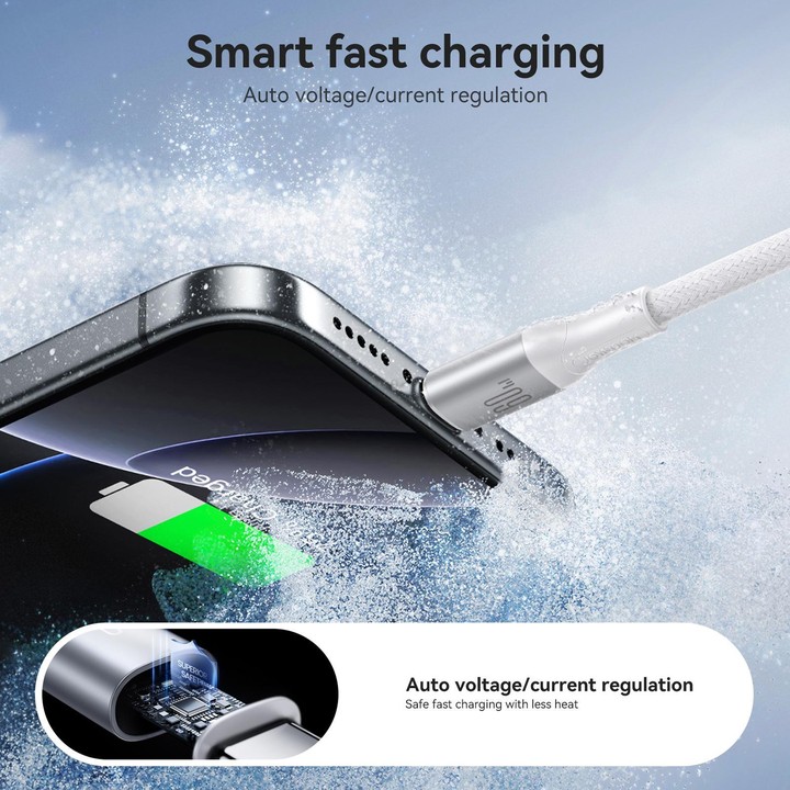 JOYROOM S-A28 Flash Series 480Mbps Fast Charging Data Cable, Type-C to Type-C Cable, Length: 1m(White)
