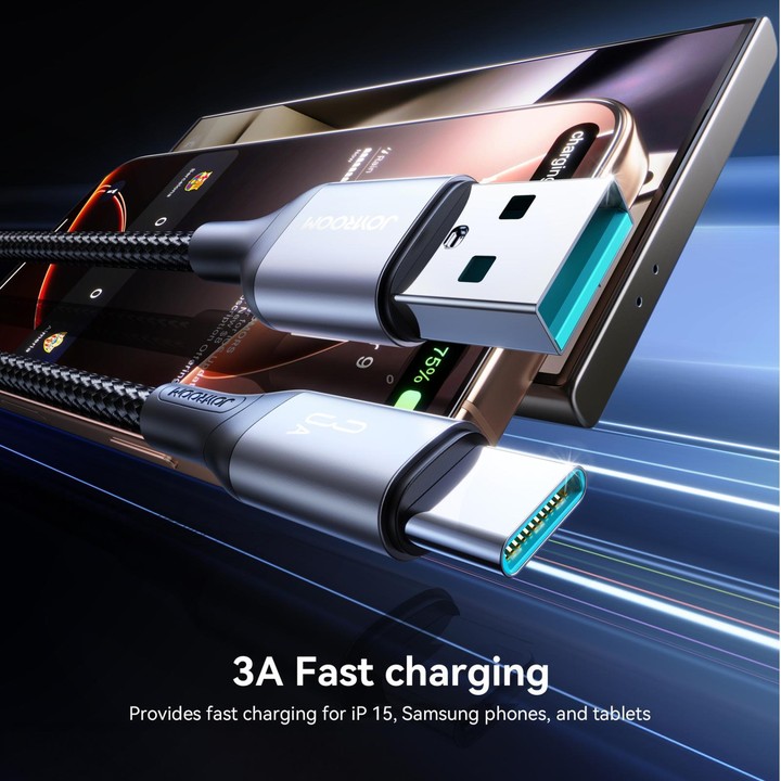 JOYROOM S-A28 Flash Series 480Mbps Fast Charging Data Cable, USB to Type-C Cable, Length: 1m(Black)