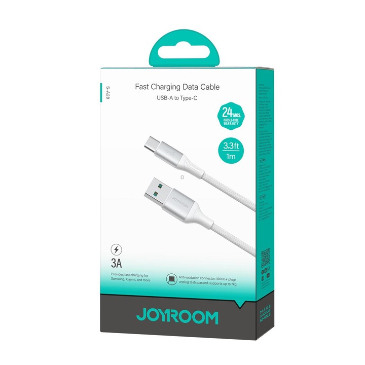 JOYROOM S-A28 Flash Series 480Mbps Fast Charging Data Cable, USB to Type-C Cable, Length: 1m(White)