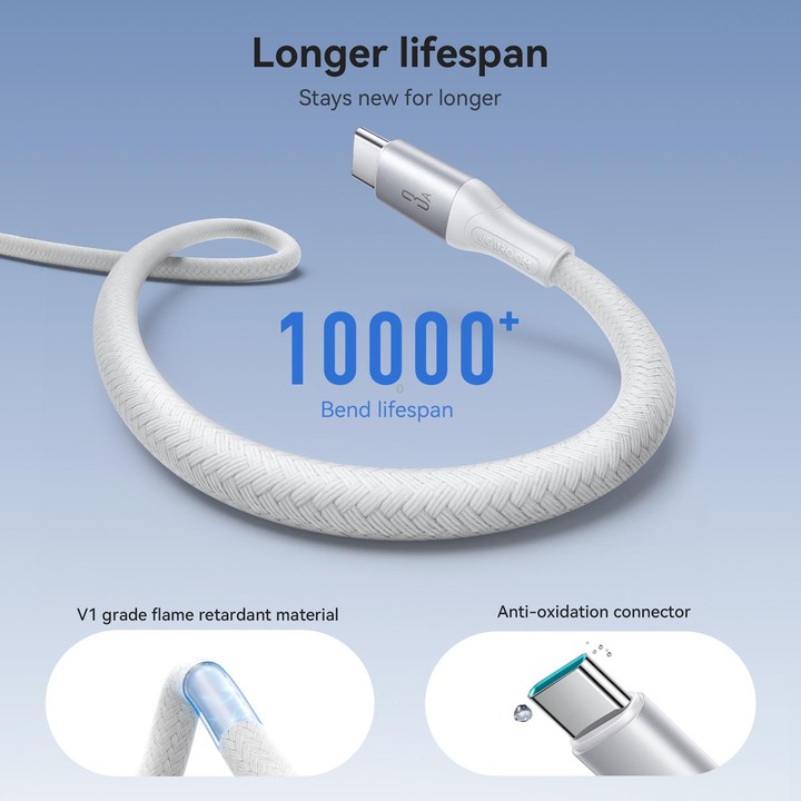 JOYROOM S-A28 Flash Series 60W 480Mbps Fast Charging Data Cable, USB to Type-C Cable, Length: 2m(White)